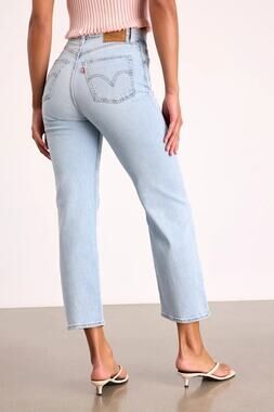 NWT Levi's Ribcage Light Blue Denim Straight Ankle Jeans 25 x 27